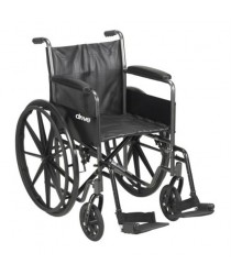 Wheelchair McKesson Dual Axle Padded Arm Style Composite Wheel Black Upholstery 18 Inch Seat Width 300 lbs. Weight Capacity